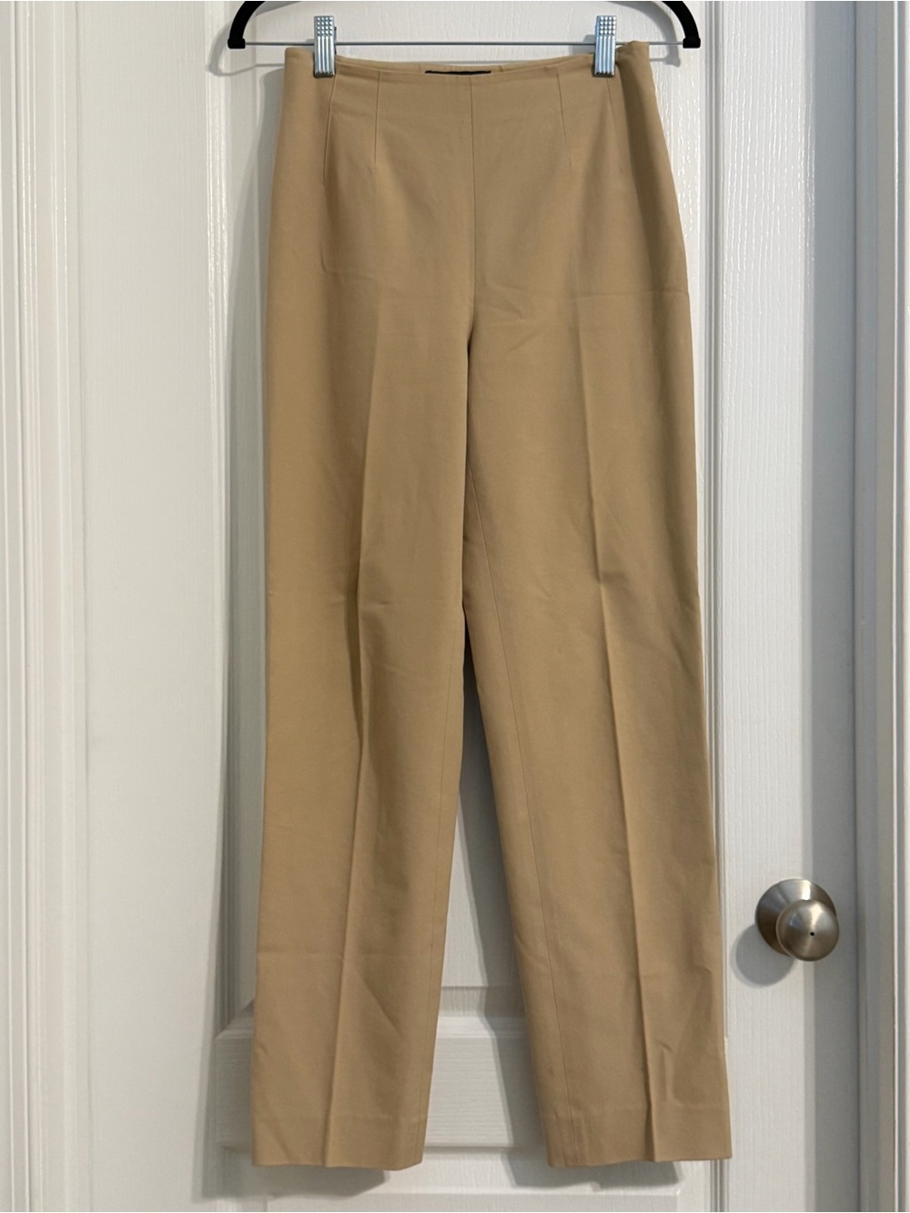 Piazza Sempione Tan Tailored Straight Leg Trousers Quiet Luxury Workwear Size 6